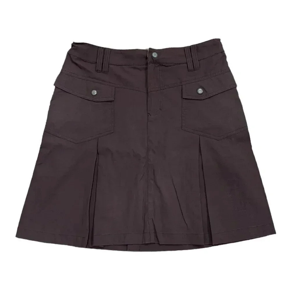 Athleta Brown Pleated Aline Cargo Skirt 8